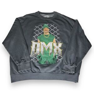 DMX Rapper Graphic Fleece Pull Over Crew Neck Gray Sweater Men’s Size L